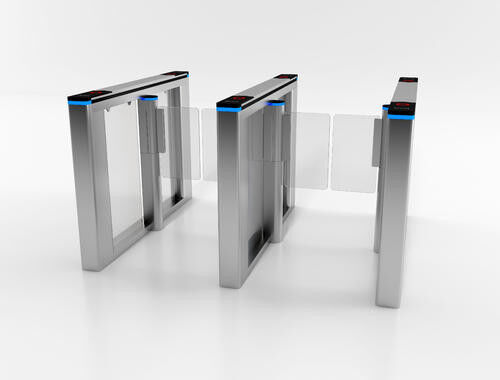 Fastlane Tempered Glass Pedestrian Turnstile Gate Sever Motor Control